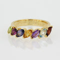 Miadora Yellow Plated Silver Marquise Rhodolite Topaz Amethyst Citrine Lolite Peridot Ring