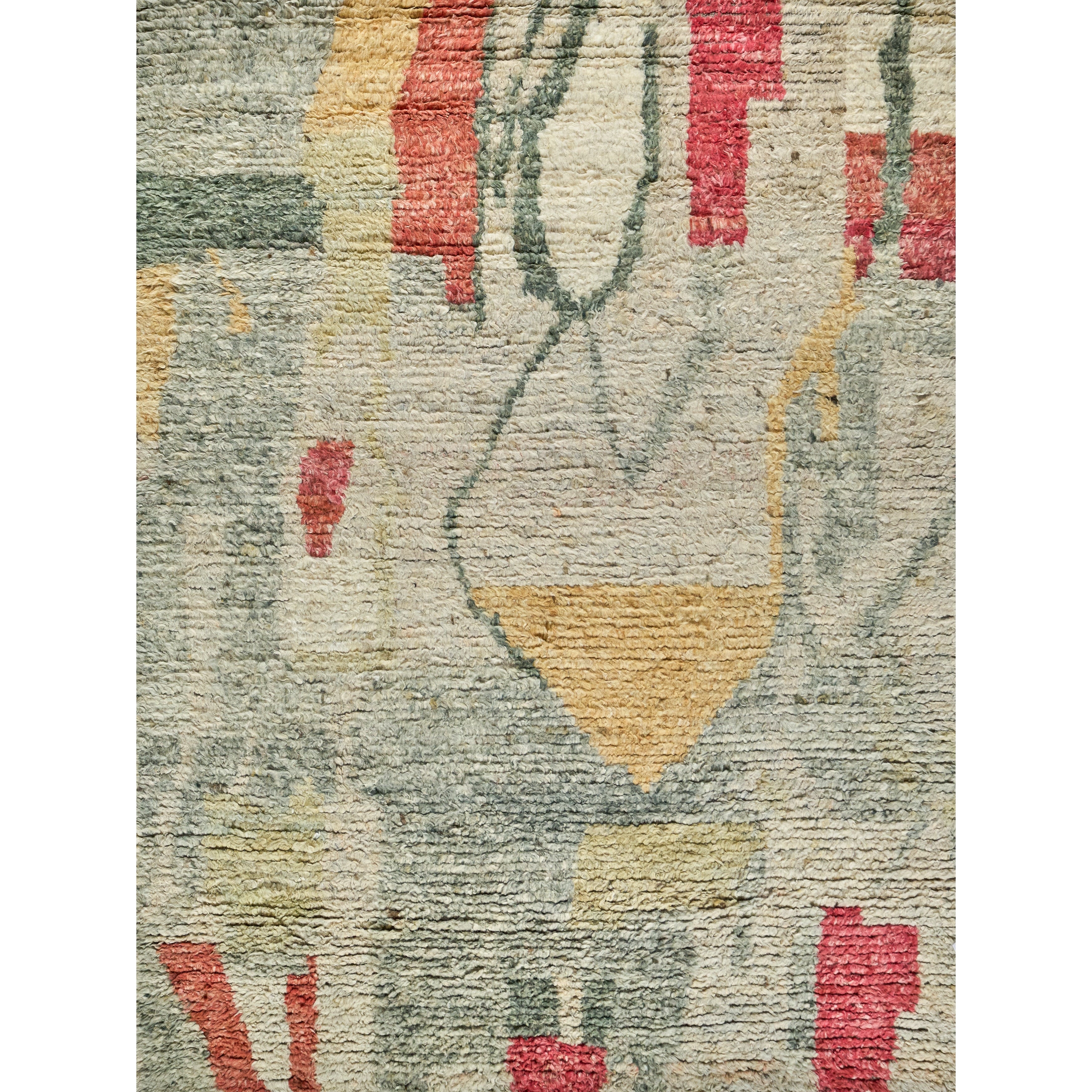 Marrakesh Hand Knotted Wool Red Yellow Multi Area Rug