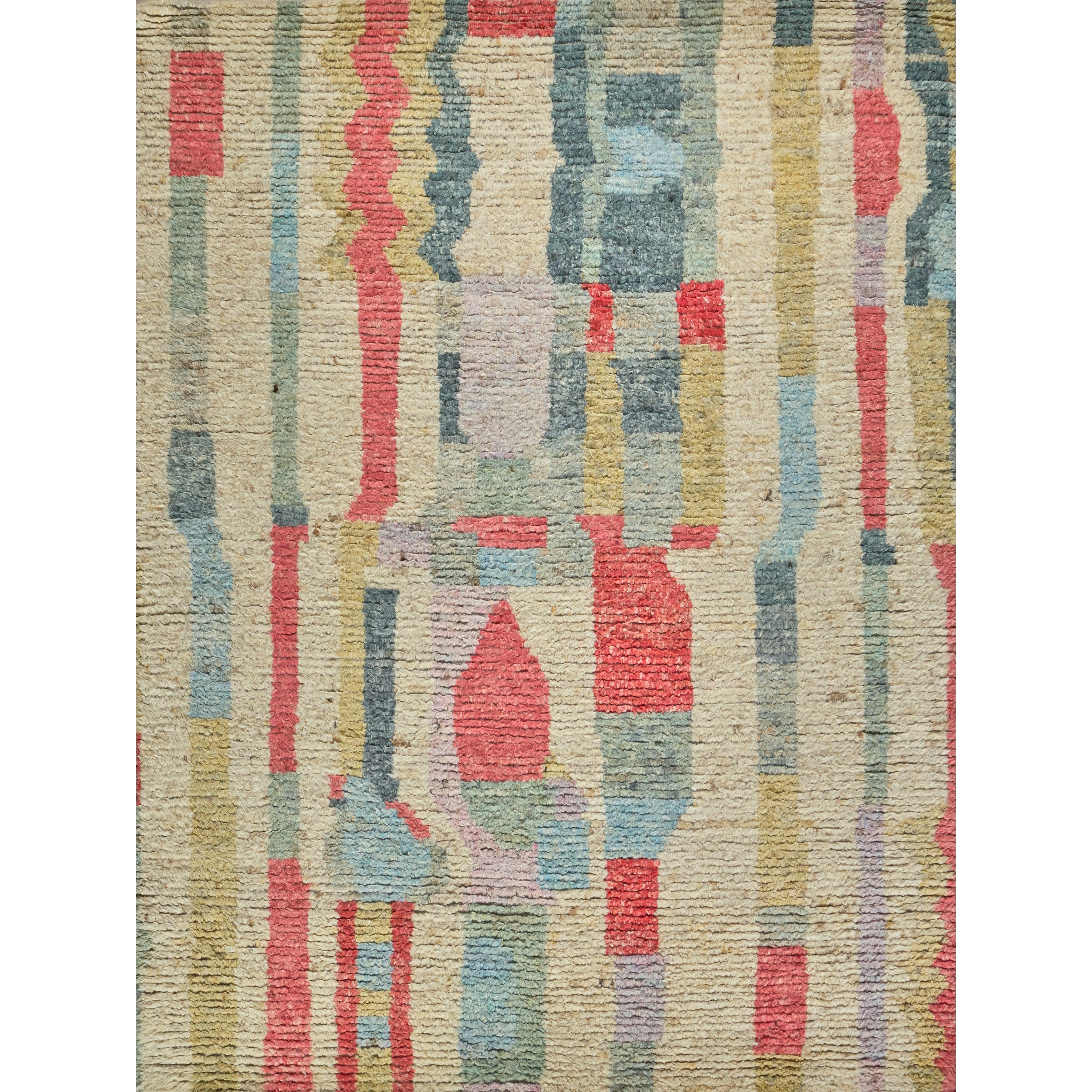 Marrakesh Hand Knotted Wool Red Yellow Multi Area Rug