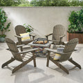 Marrion Outdoor 5 Piece Adirondack Chair Set With Fire Pit By Christopher Knight Home