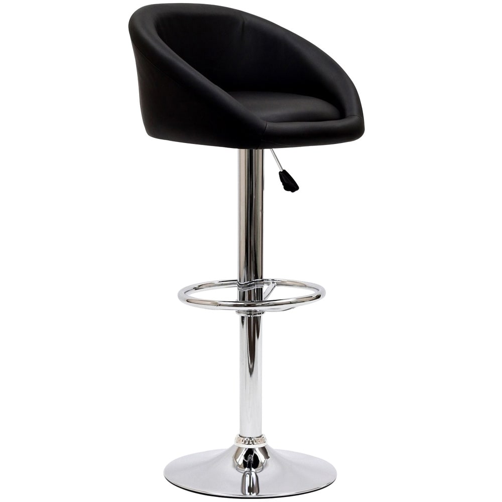Marshmallow Black And Chrome Barstool