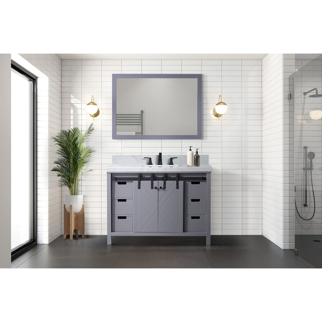 Marsyas 48 Single Vanity Top Square Sink No Mirror