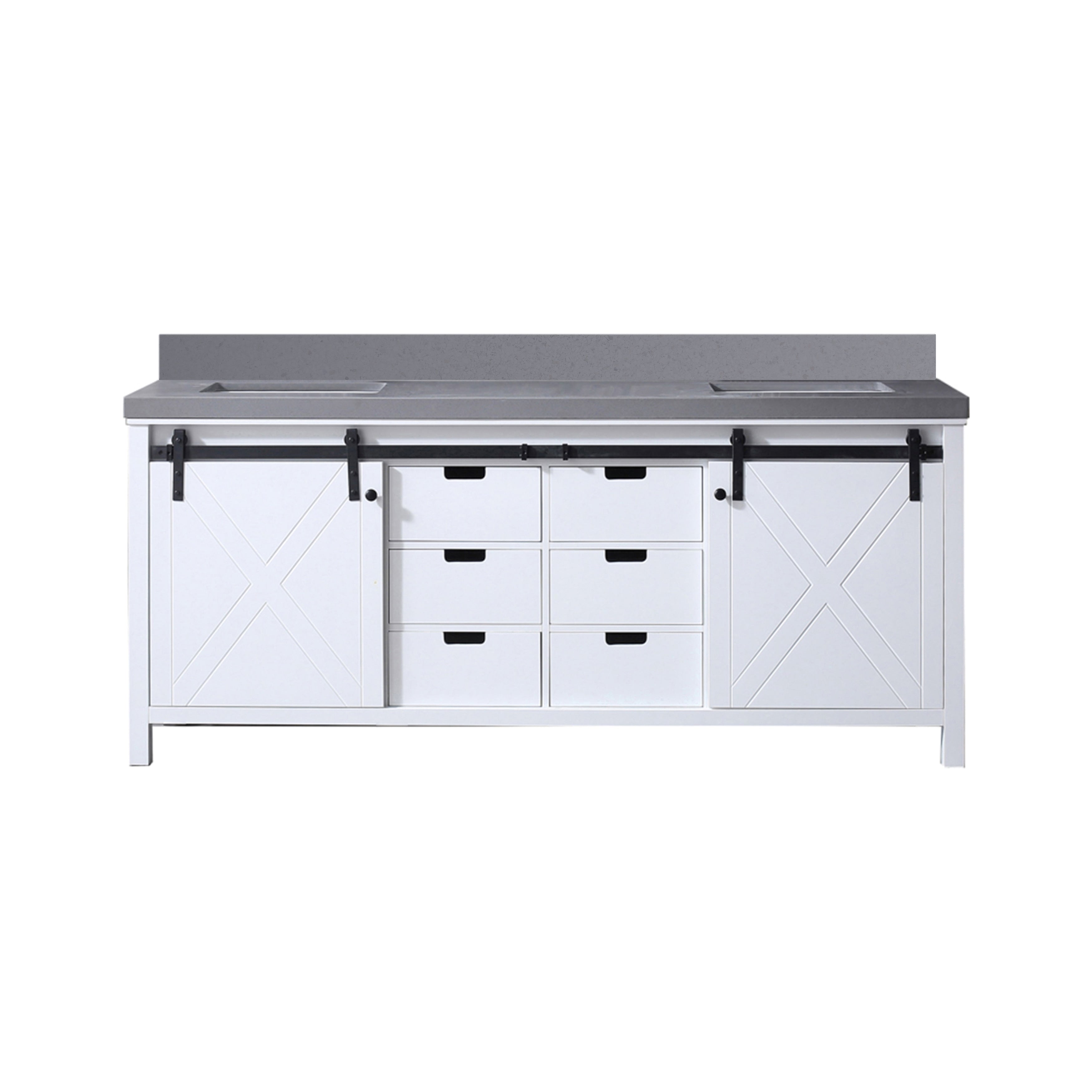Marsyas 80 Double Vanity Top Square Sink No Mirror