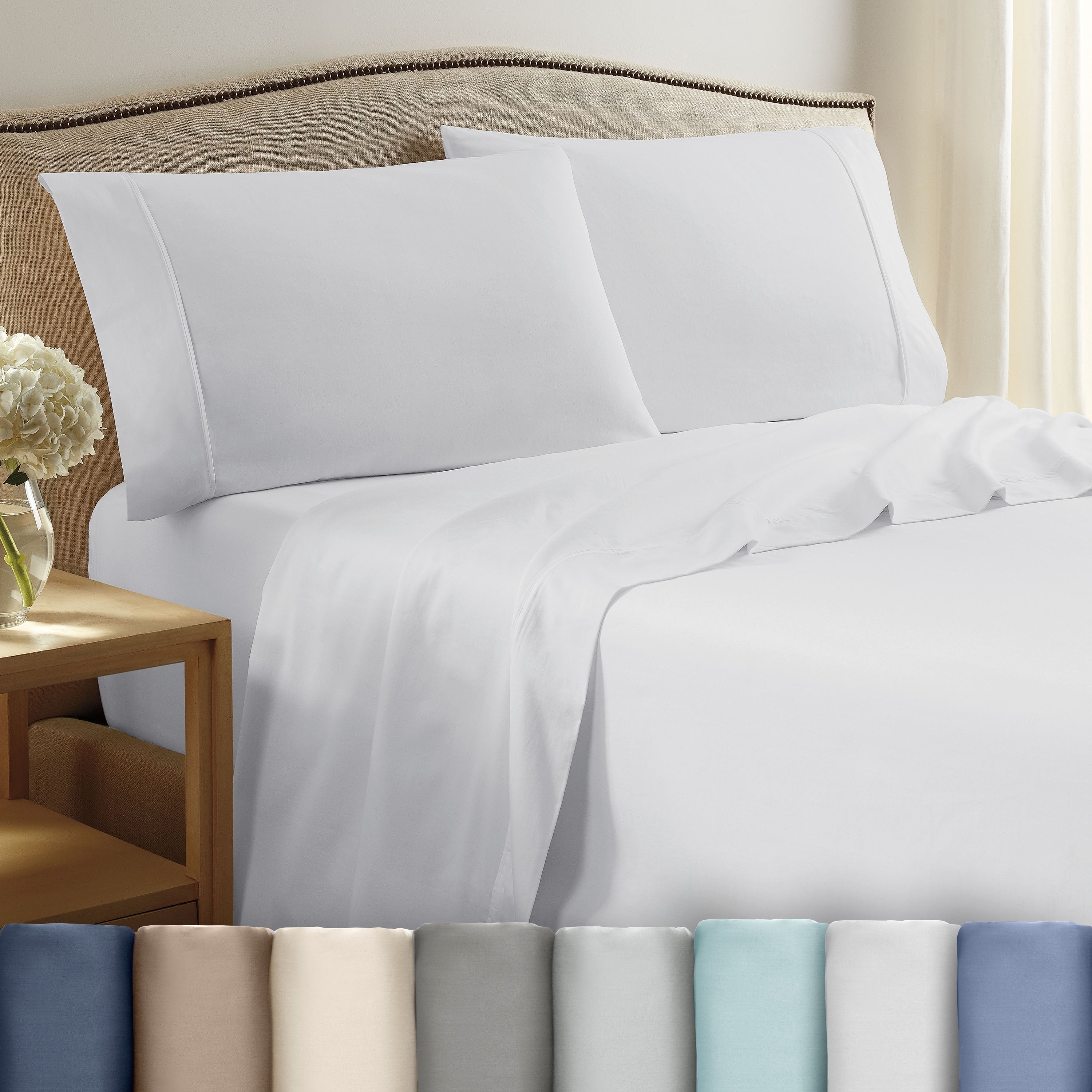 Martex 400 Thread Count Solid Sateen Cotton Sheet Set