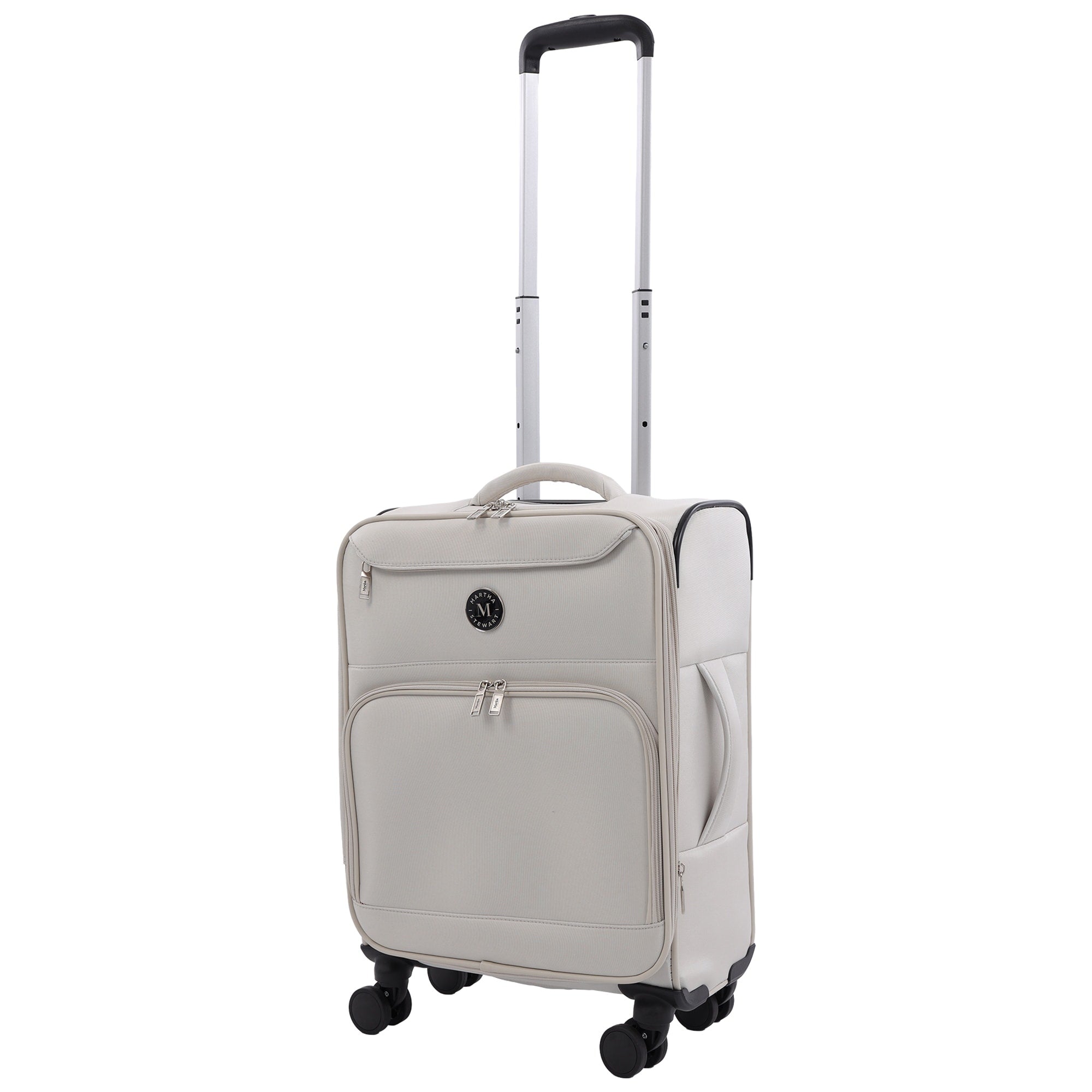 Martha Stewart 22 Softside Carry On Luggage Expandable Spinner With 8 Wheels Front Zip Pockets