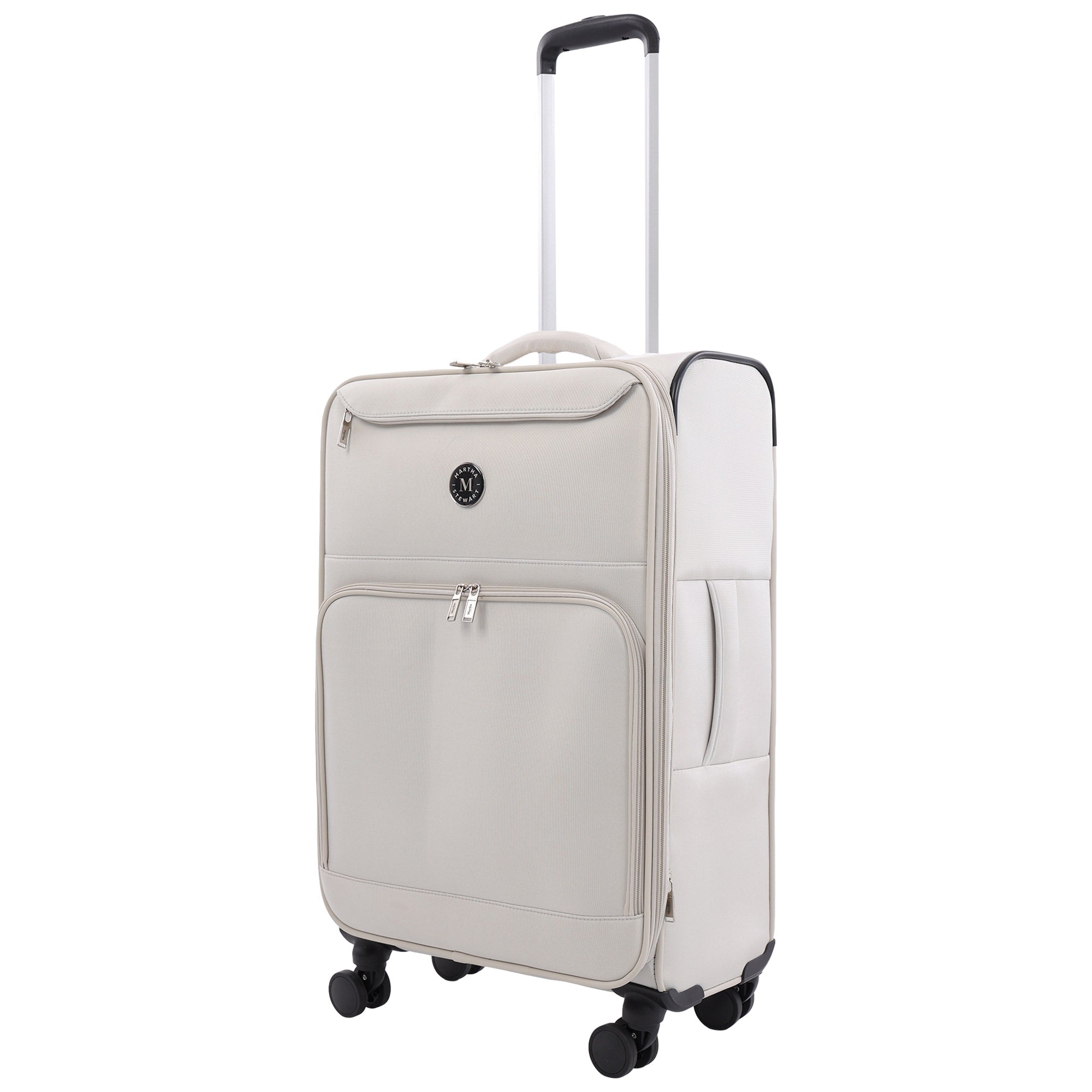 Martha Stewart 27 Softside Luggage Expandable Spinner Suitcase With 8 Wheels Front Zip Pockets