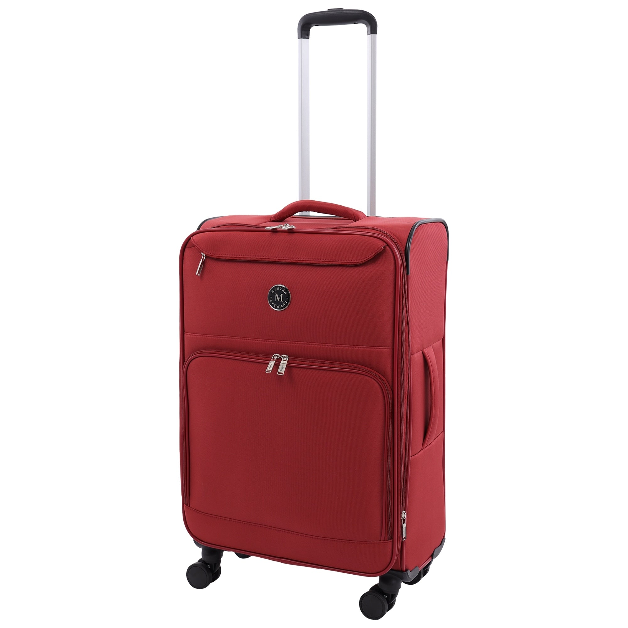 Martha Stewart 27 Softside Luggage Expandable Spinner Suitcase With 8 Wheels Front Zip Pockets