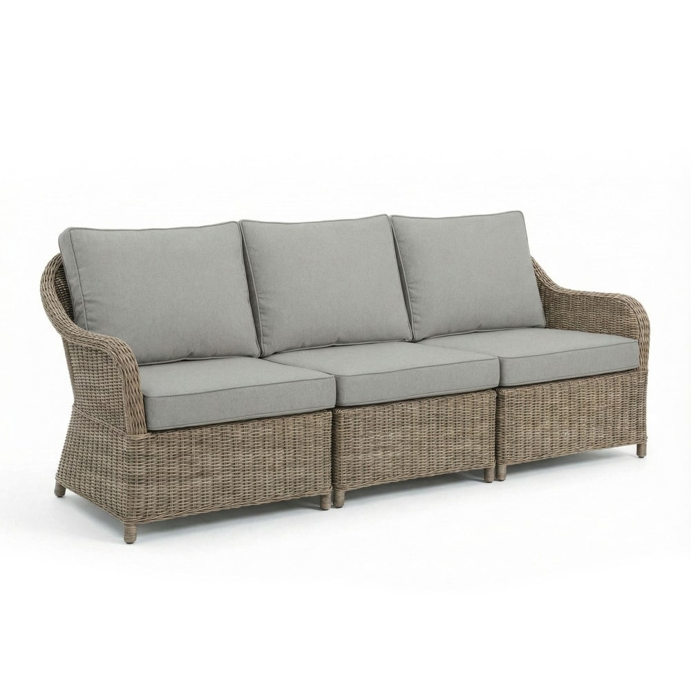 Martha Stewart 3 Seat All Weather Patio Sofa With Back And Seat Cushions