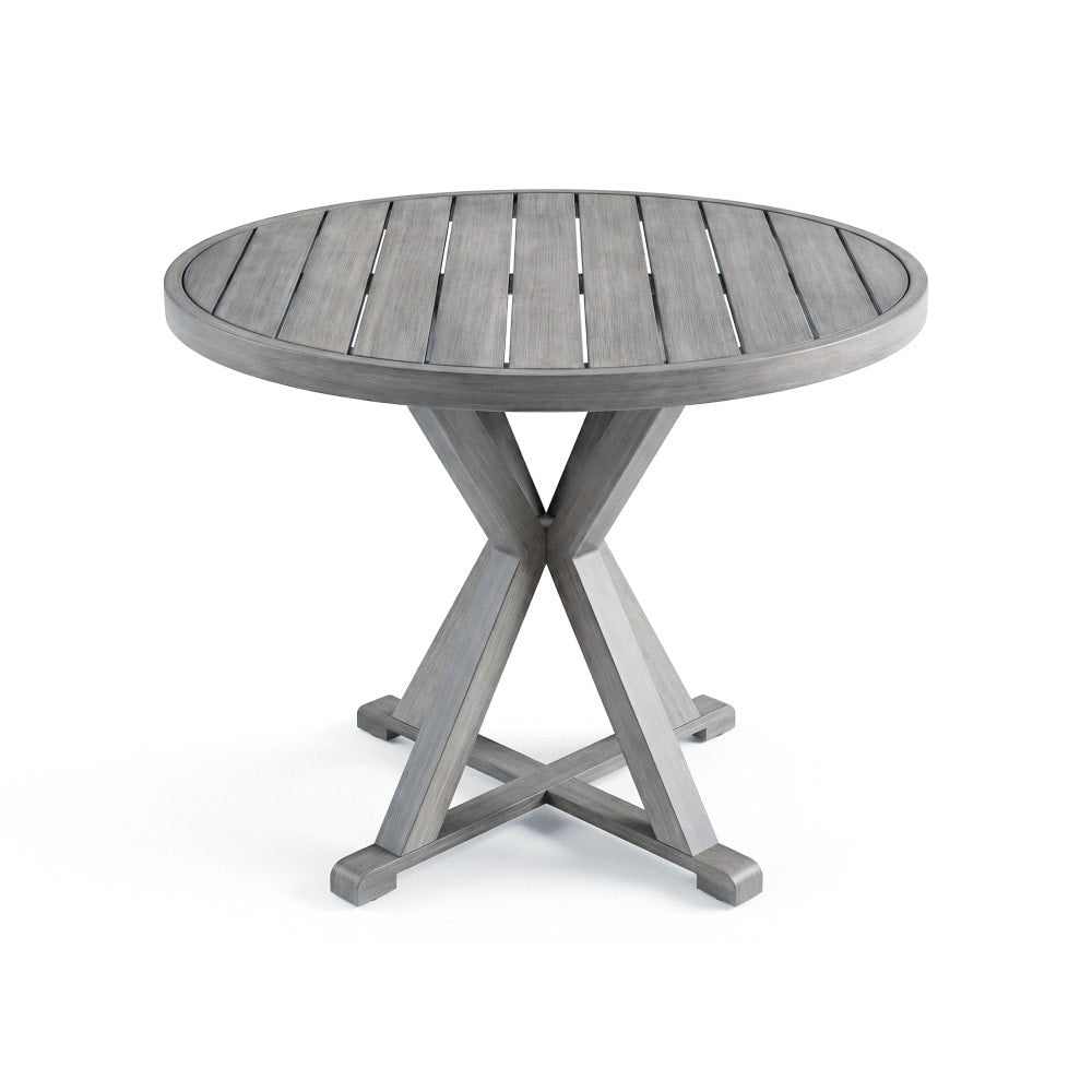 Martha Stewart 36 All Weather Aluminum Patio Table With Trestle Base 36 W X 36 D X 30 H