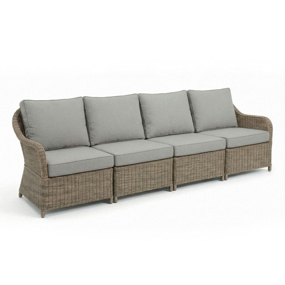 Martha Stewart 4 Seat All Weather Patio Sofa With Back And Seat Cushions