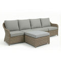 Martha Stewart 4 Seat All Weather Rattan Wicker Patio Sofa With Ottoman