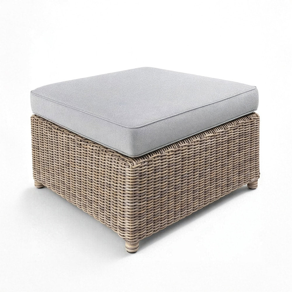 Martha Stewart All Weather Patio Ottoman With 4 Thick Cushioned Top