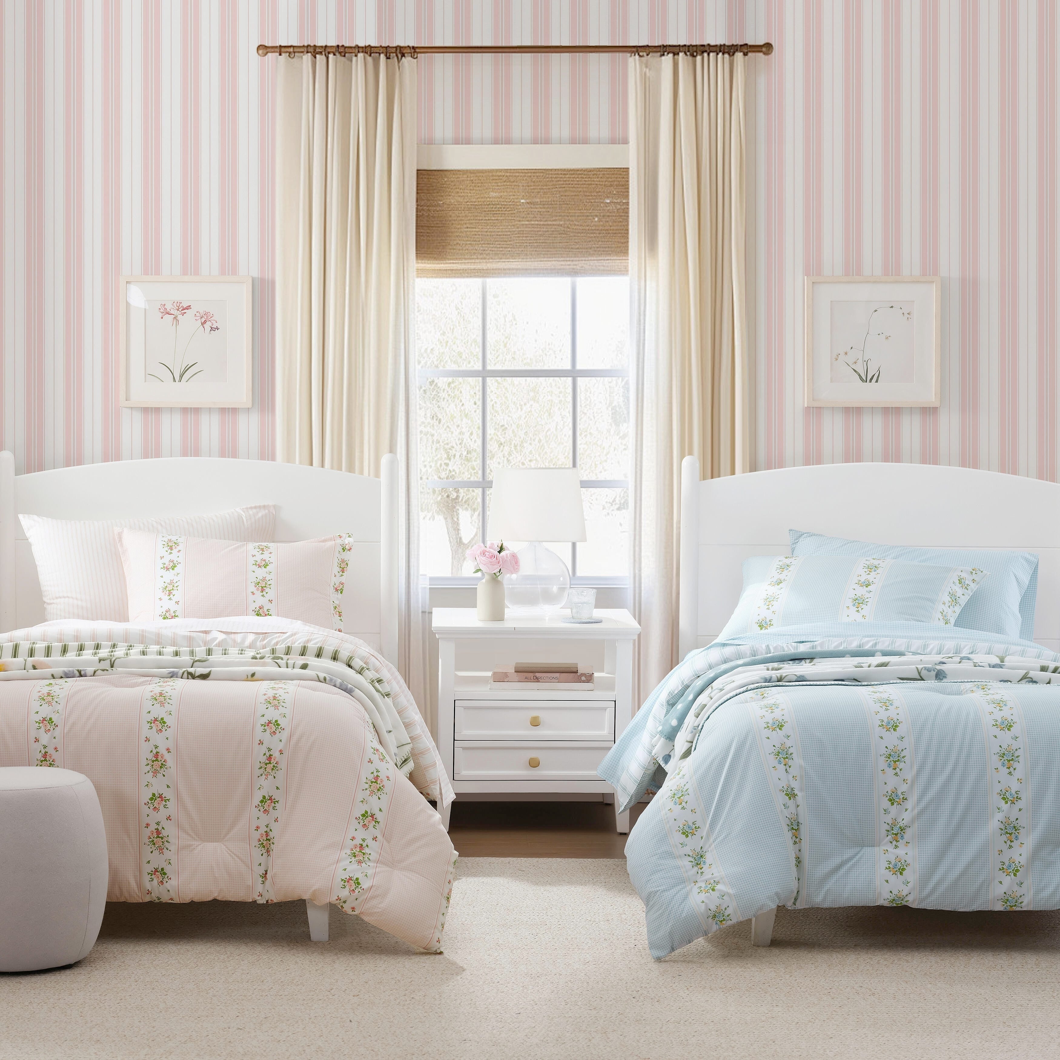 Martha Stewart Annabelle Stripe Cotton Reversible Comforter Set