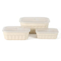 Martha Stewart Broadbrook 6 Piece Stoneware Meal Prep Container Set With Lids Cream Oven Microwave Dishwasher Safe