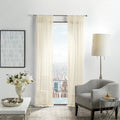 Martha Stewart Glacier Sheer Rod Pocket Window Curtain Panel Pair