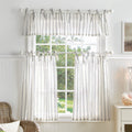 Martha Stewart Laguna Stripe 3 Piece Curtain Tier And Valance Set