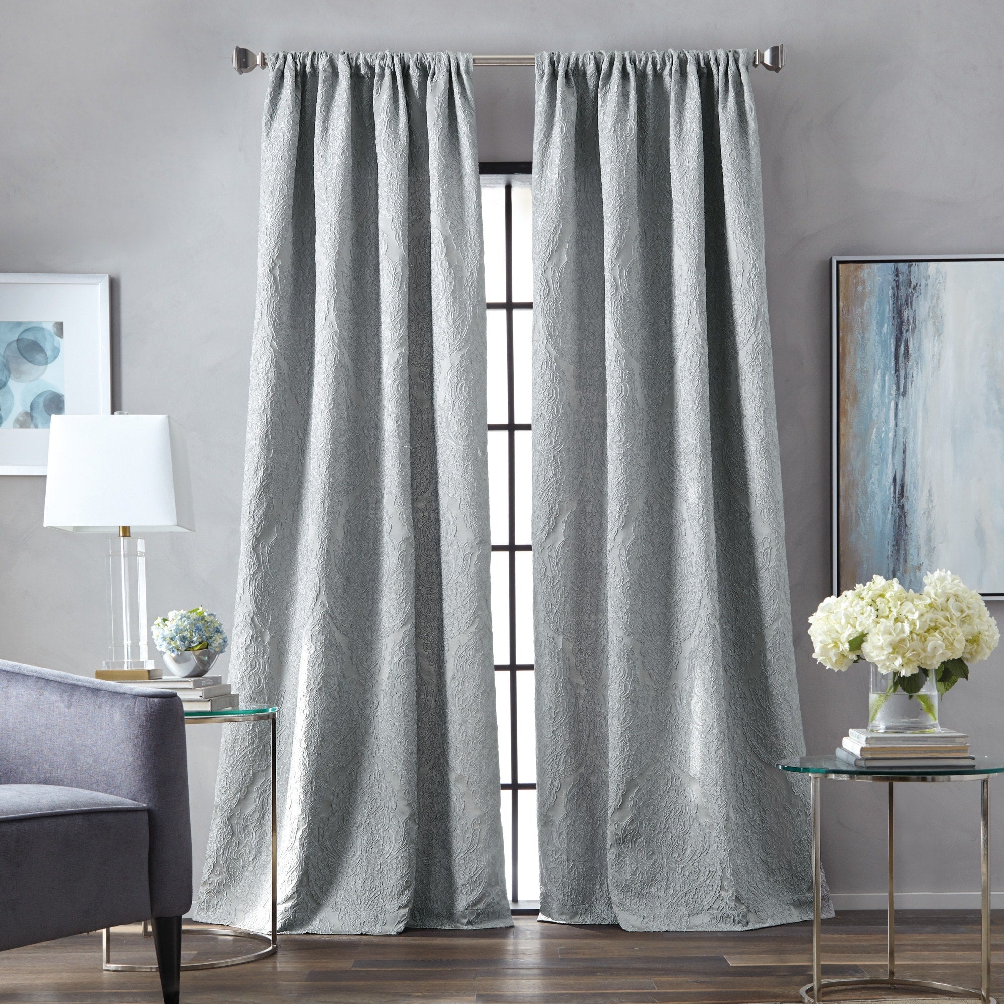 Martha Stewart Milan Room Darkening Rod Pocket Single Curtain Panel