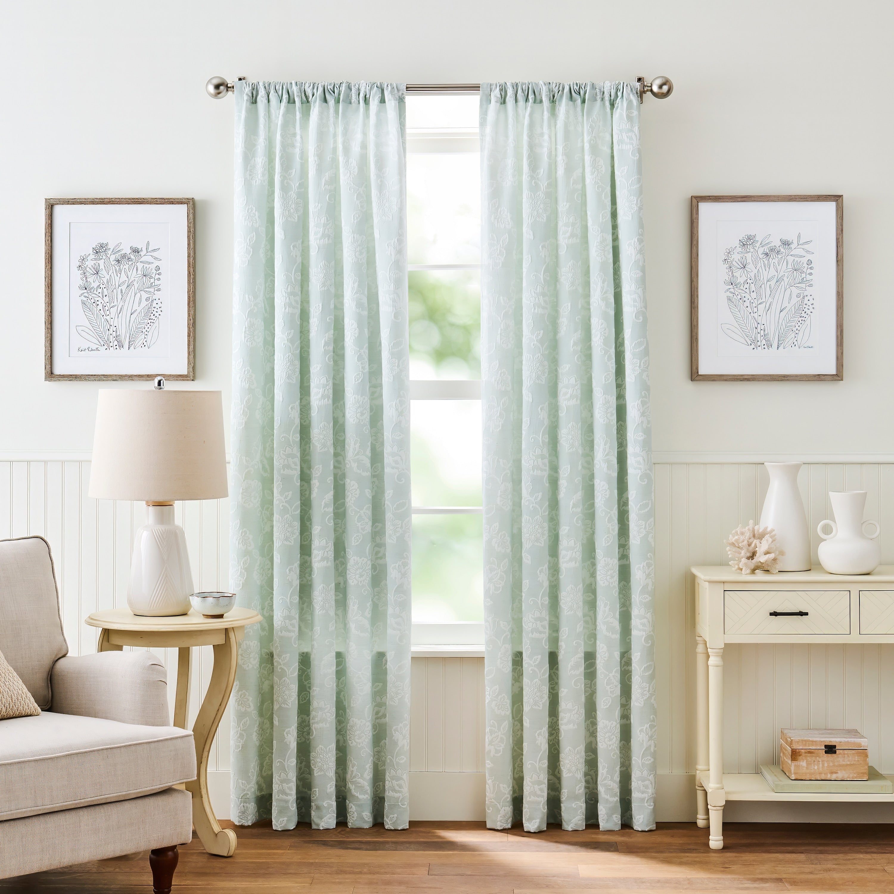 Martha Stewart Raina Matelass Curtain Panel Pair