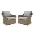 Martha Stewart Set Of 2 All Weather Club Chairs With Back And Seat Cushions 31 W X 31.25 D X 30.25 H