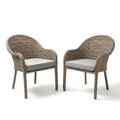 Martha Stewart Set Of 2 All Weather Stacking Armchairs With Seat Cushions 27.75 D X 25.25 W X 33.5 H