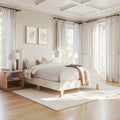 Martha Stewart Upholstered Platform Bed With Wingback Headboard