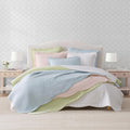 Martha Stewart Vintage Scallop Solid Reversible Cotton Quilt Set
