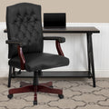 Martha Washington Black Leather Executive Swivel Chair