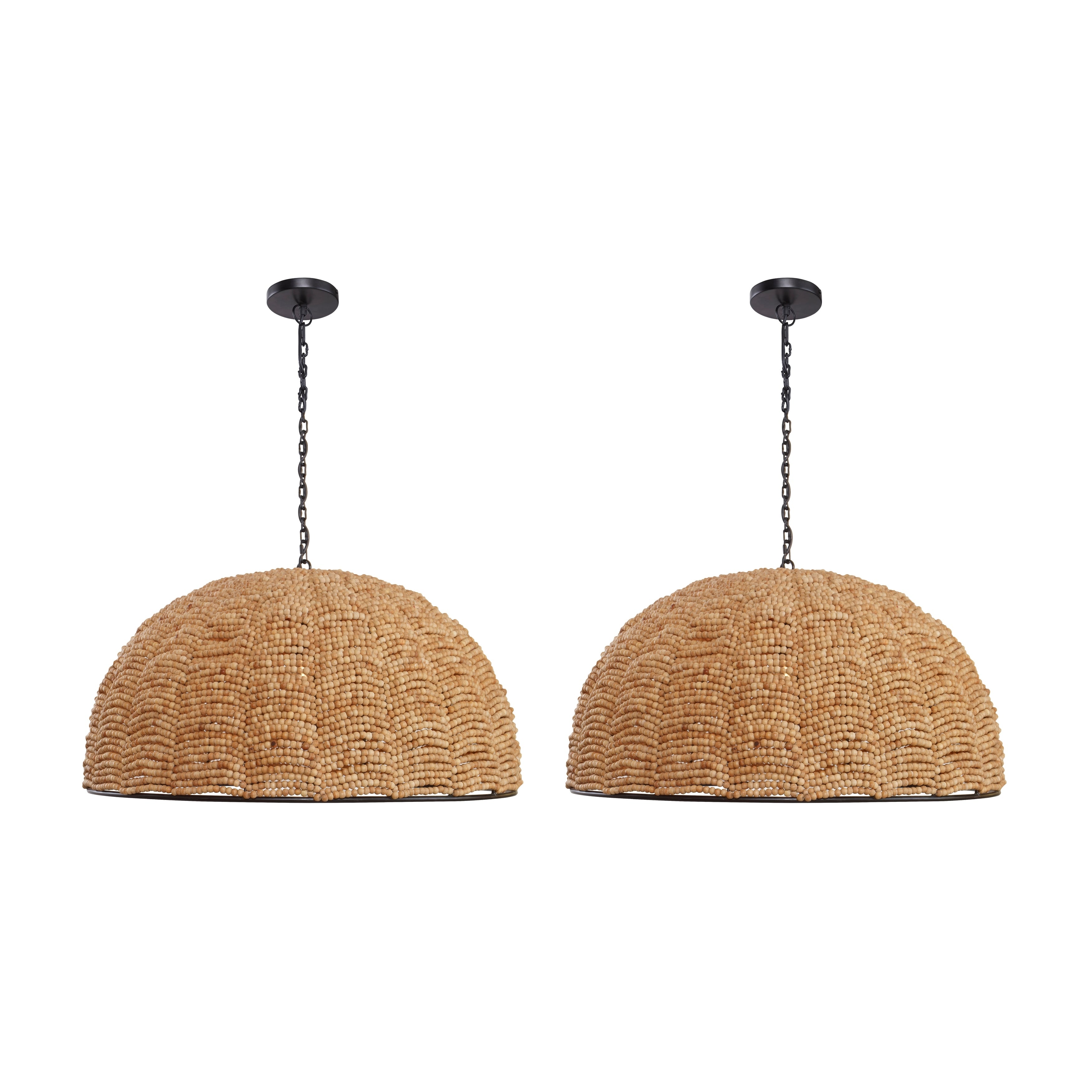 Martin 30 Inch Wide 1 Light Pendant In Natural 30In W X 30In D X 15In H