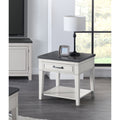 Martin Svensson Home Del Mar 1 Drawer End Table Antique White And Grey