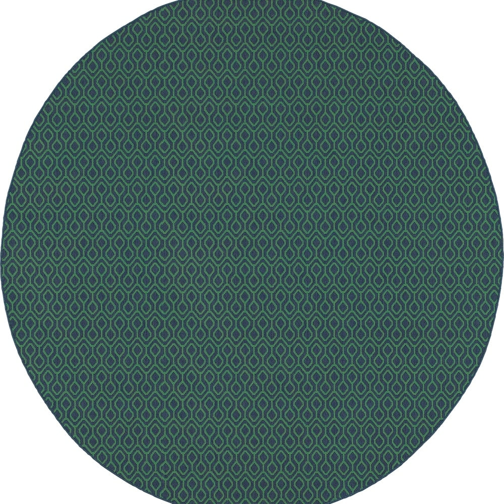 Stylehaven Geometric Navy Green Indoor Outdoor Area Rug 710X1010 710 X 1010