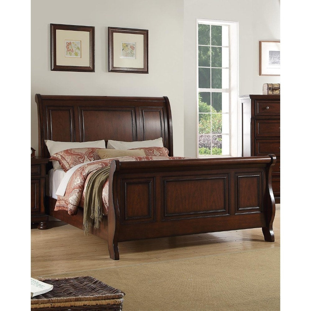 Marvelous Wooden C.King Bed Antique Cherry Finish