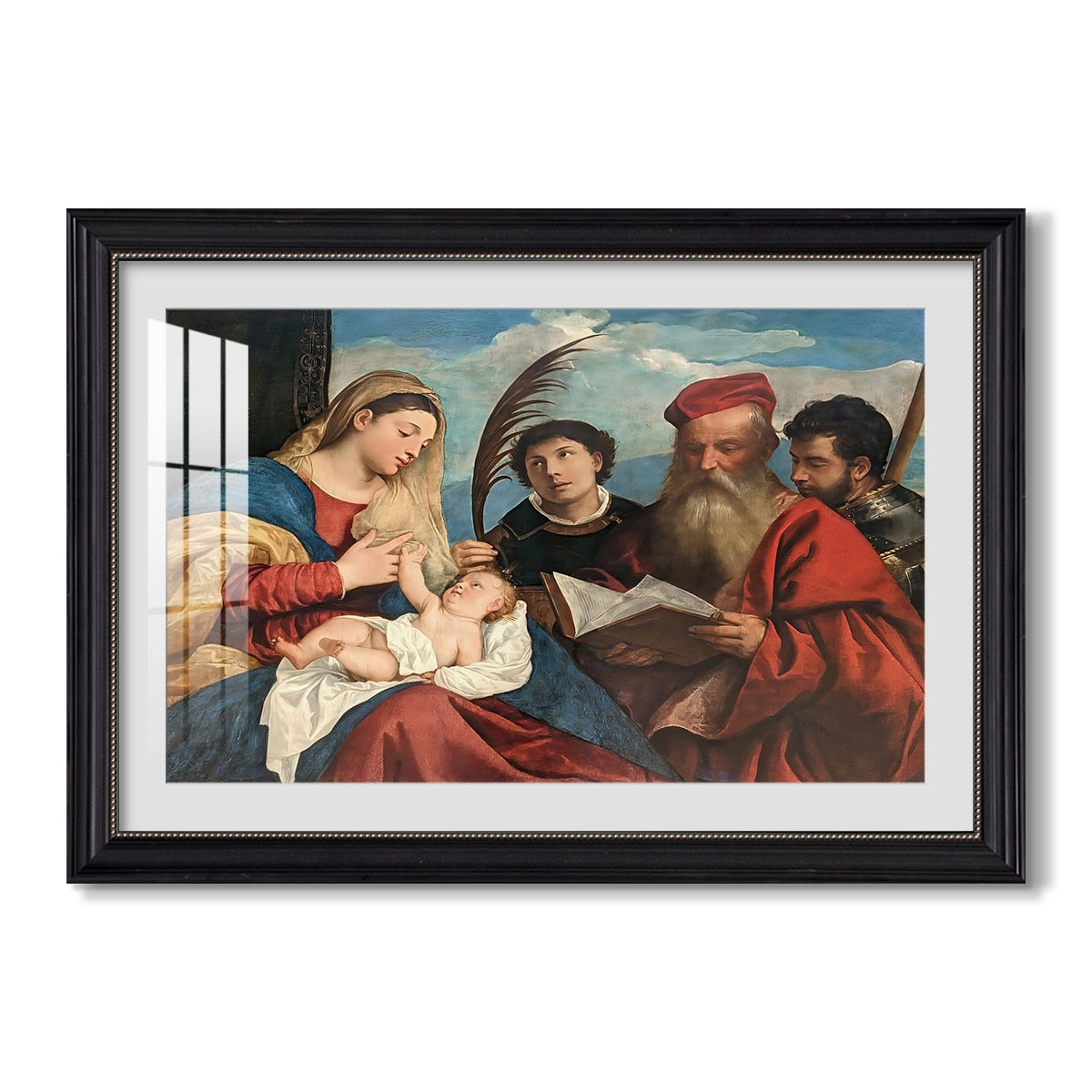 Mary And Child With Saints Stephen C 1510 Titian Custom Framed Print