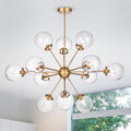 Masakee 12 Light Gold Sputnik Style Chandelier With Glass Sphere Shades
