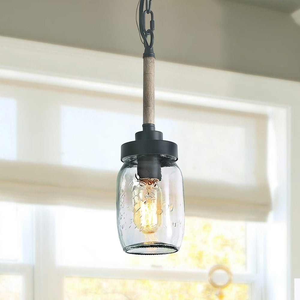 The Gray Barn Heavenly Winds Mason Jar Antique Pendant 1 Light Fixture