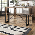 Furniture Of America Terele Rustic Industrial Walnut Wood Metal 54 Inch Bench
