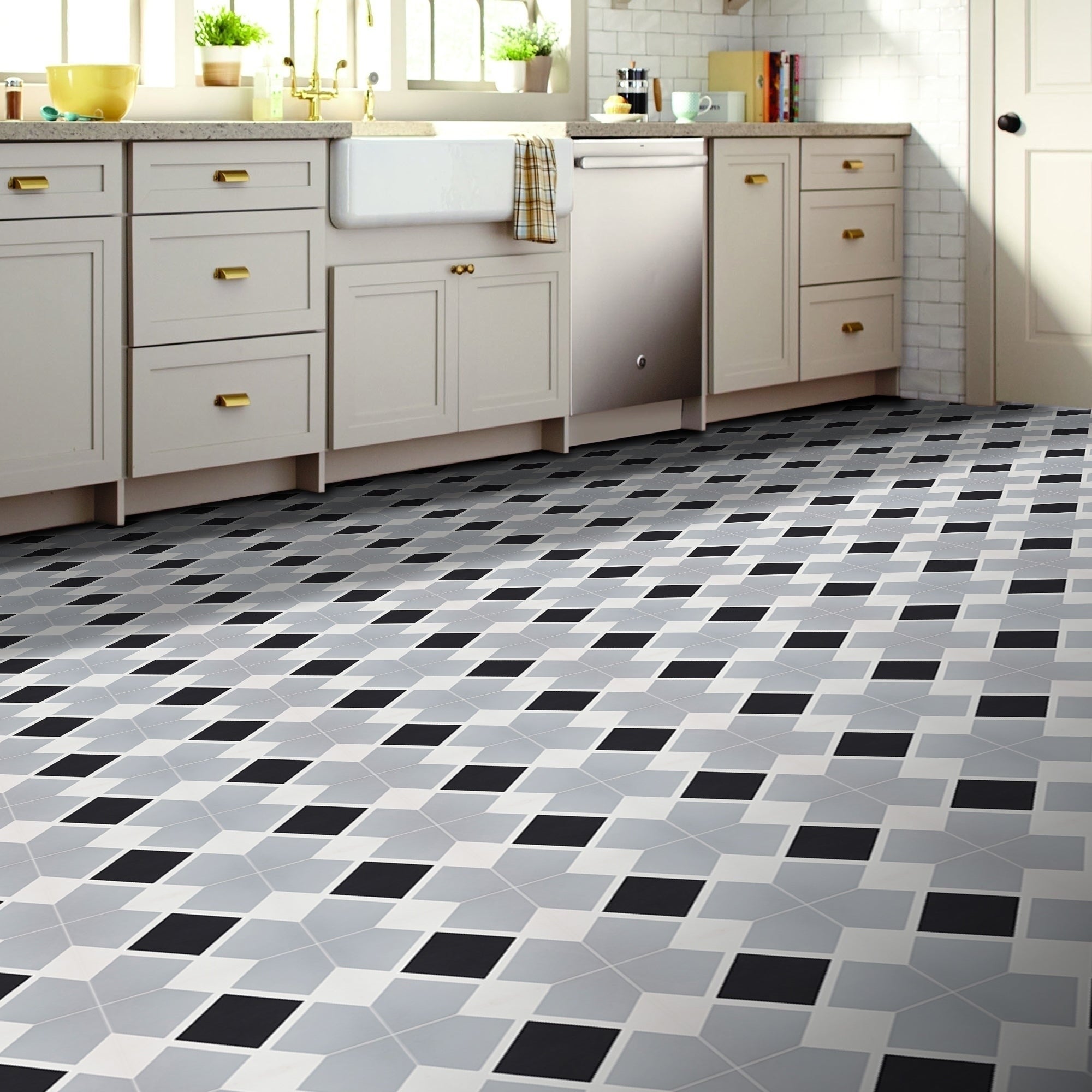 Massa In Grey Black White Handmade 8X8 In Moroccan Tile Pack Of 12
