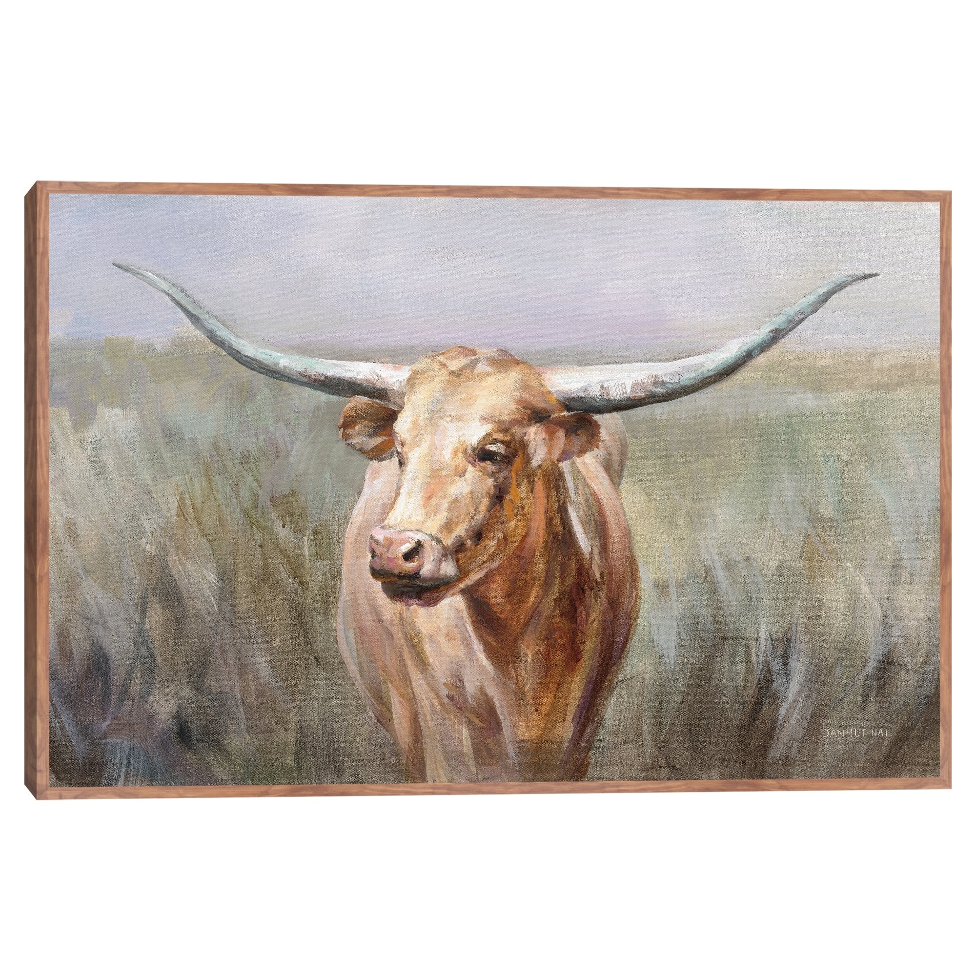 Masterpiece Art Gallery Kirklands Big Sky Longhorn By Danhui Nai Color Taupe Frame Wall Art Size 24X36