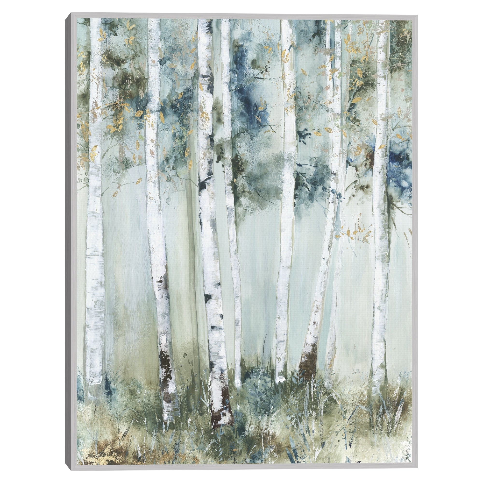 Masterpiece Art Gallery Kirklands Birch Blue Forest By Allison Pearce Color Silver Frame Wall Art Size 30X40