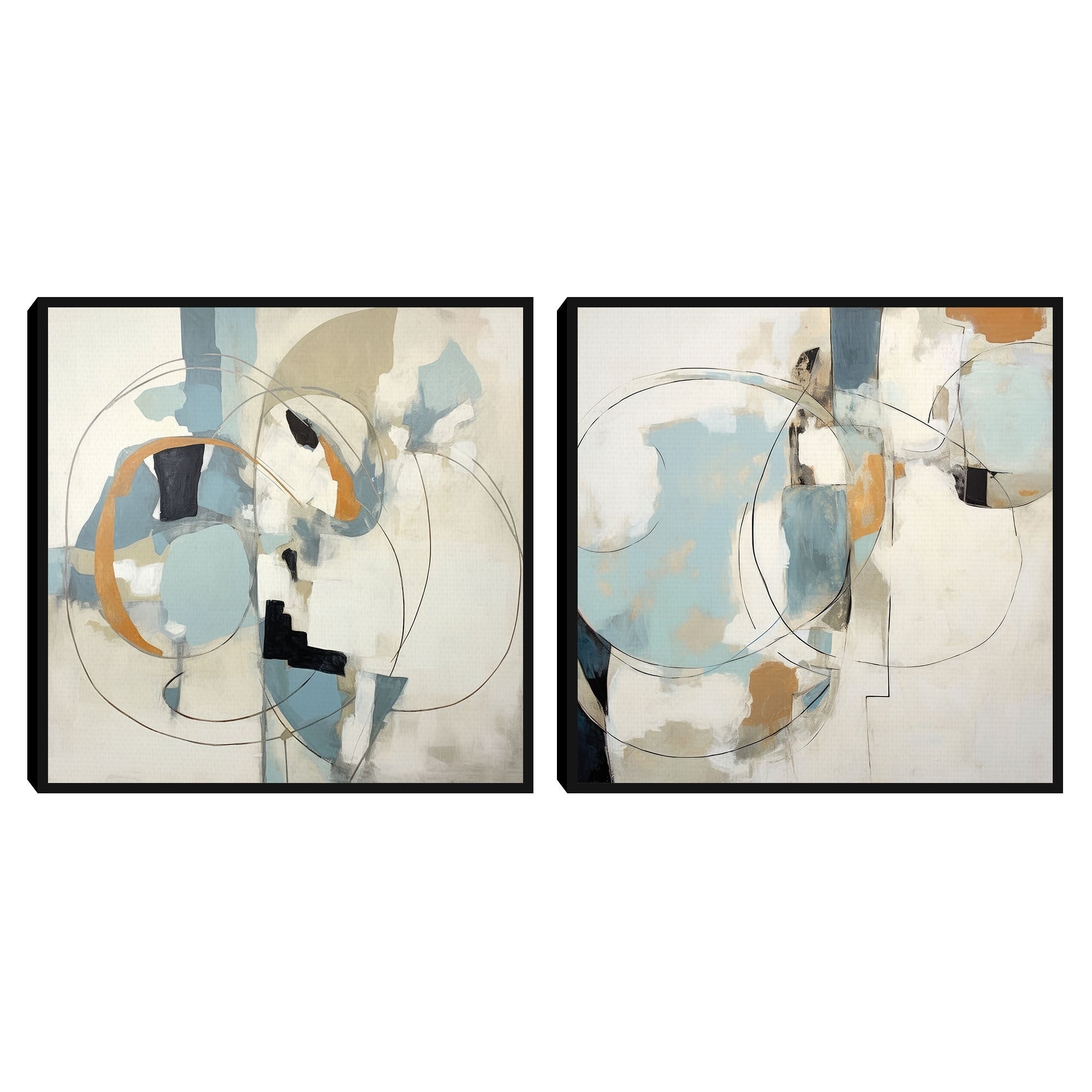 Masterpiece Art Gallery Kirklands Blue Rhythms I Ii By Irena Orlov Color Black Frame Wall Art Size 30X30X2