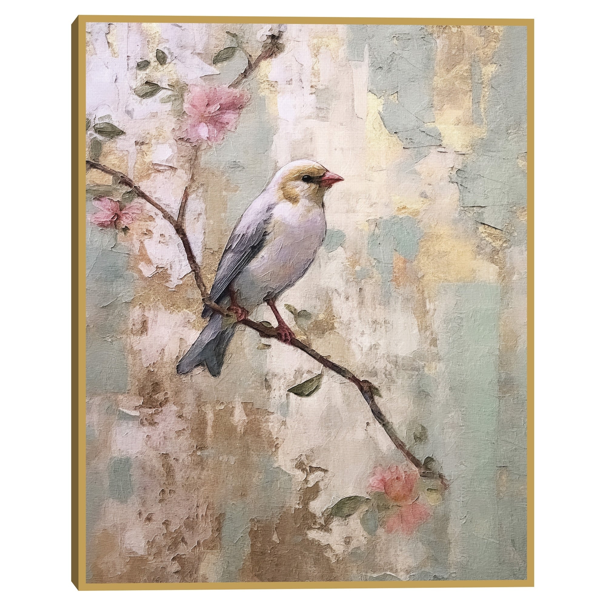 Masterpiece Art Gallery Kirklands Cherry Blossom Bird 6 By Riley B Color New Gold Frame Wall Art Size 22X28