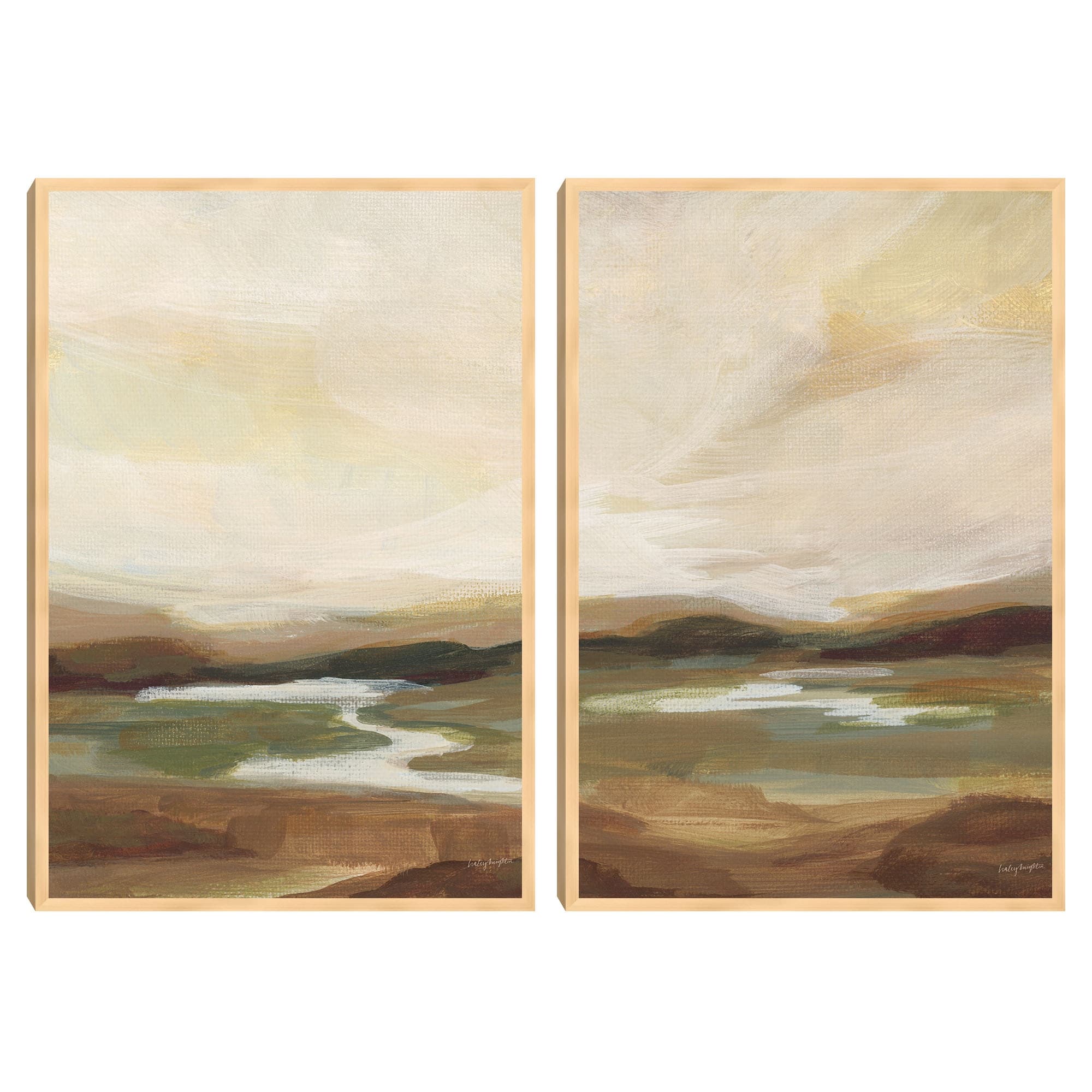 Masterpiece Art Gallery Kirklands Chestnut Springs I Ii By Haley Knighten Color Birch Frame Wall Art Size 24X36X2