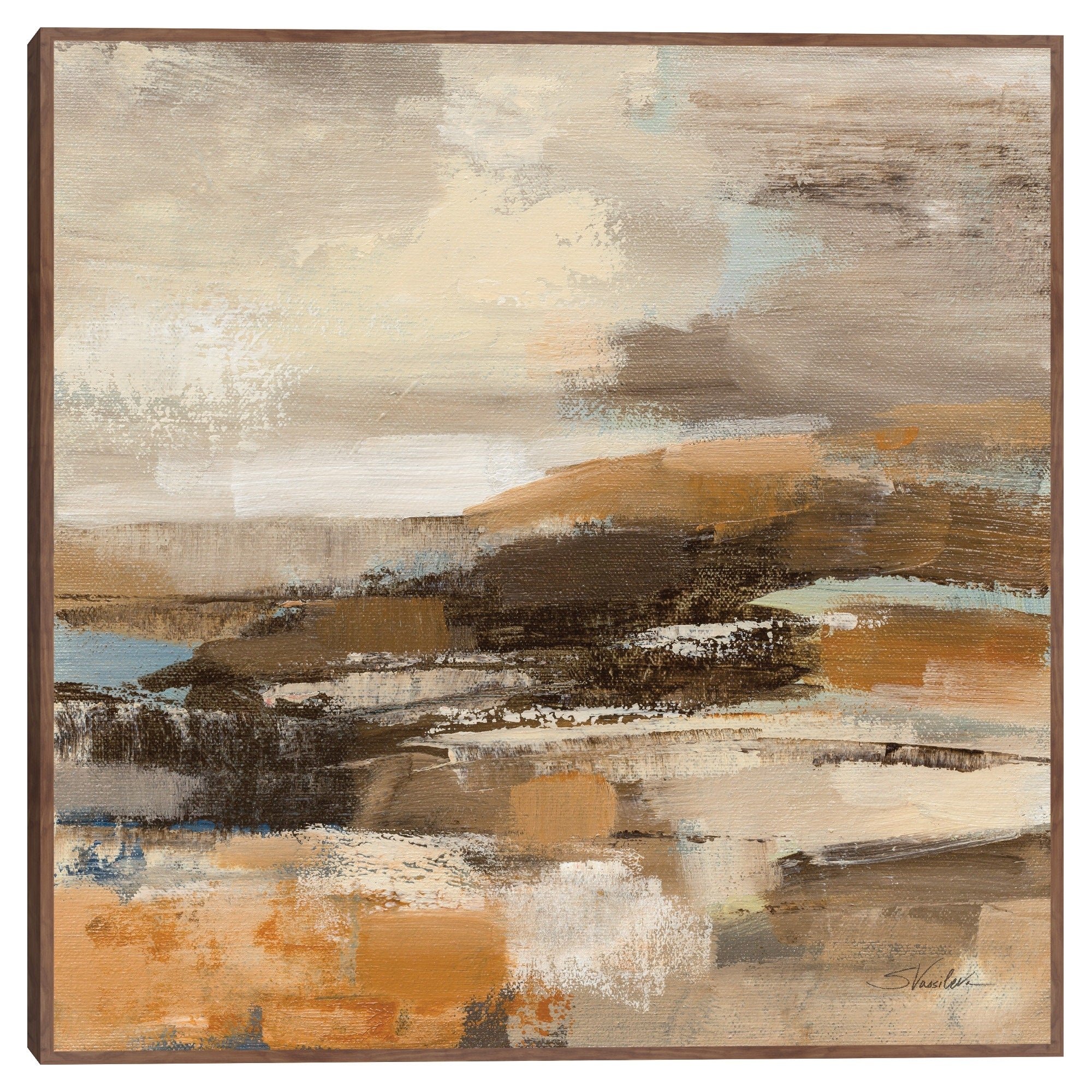 Masterpiece Art Gallery Kirklands Cinnamon Shore Ii By Silvia Vassileva Color Steel Frame Wall Art Size 35X35