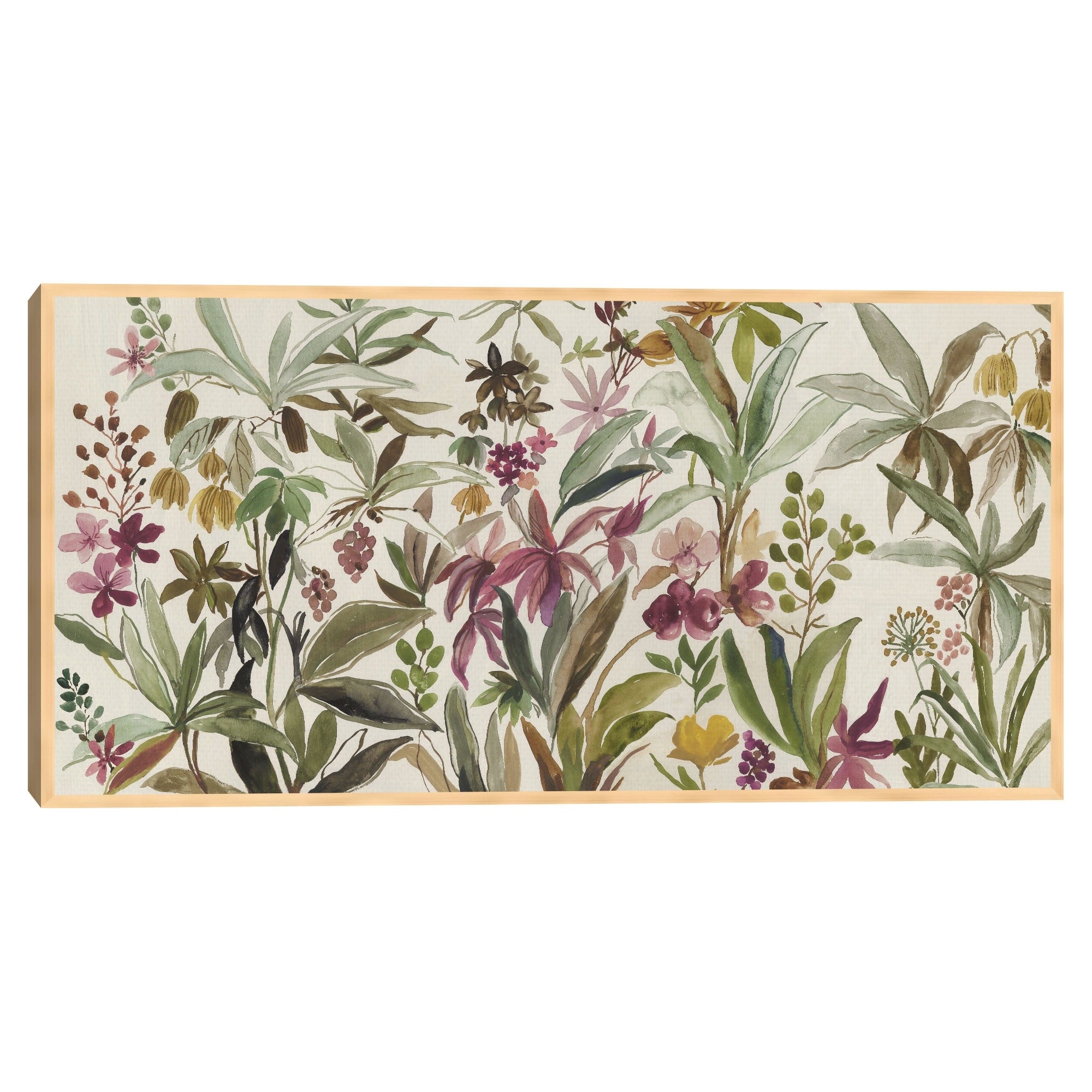 Masterpiece Art Gallery Kirklands Garden Delight By Asia Jensen Color Birch Frame Wall Art Size 27X54