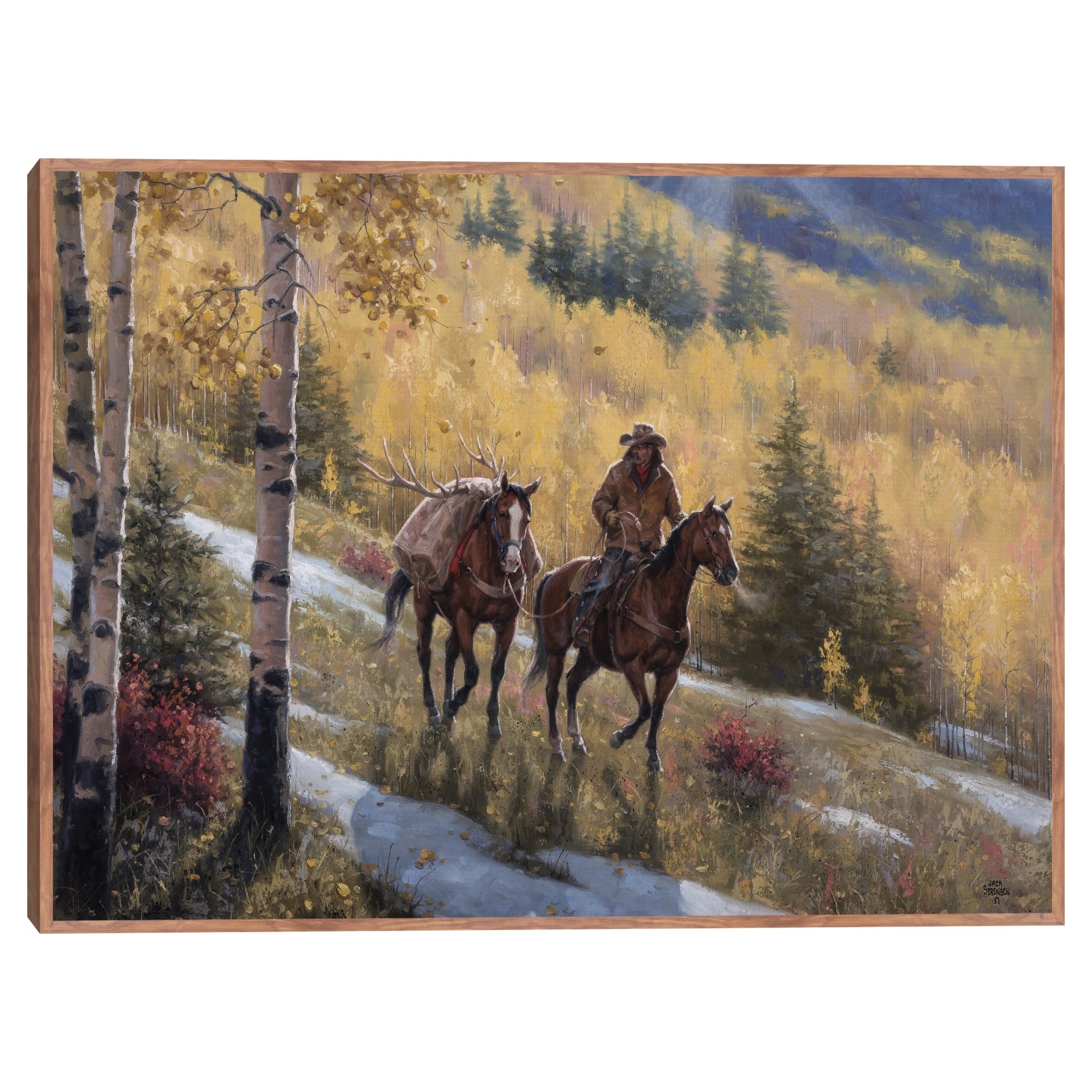 Masterpiece Art Gallery Kirklands Glow Of Indian Summer By Jack Sorenson Color Taupe Frame Wall Art Size 30X40