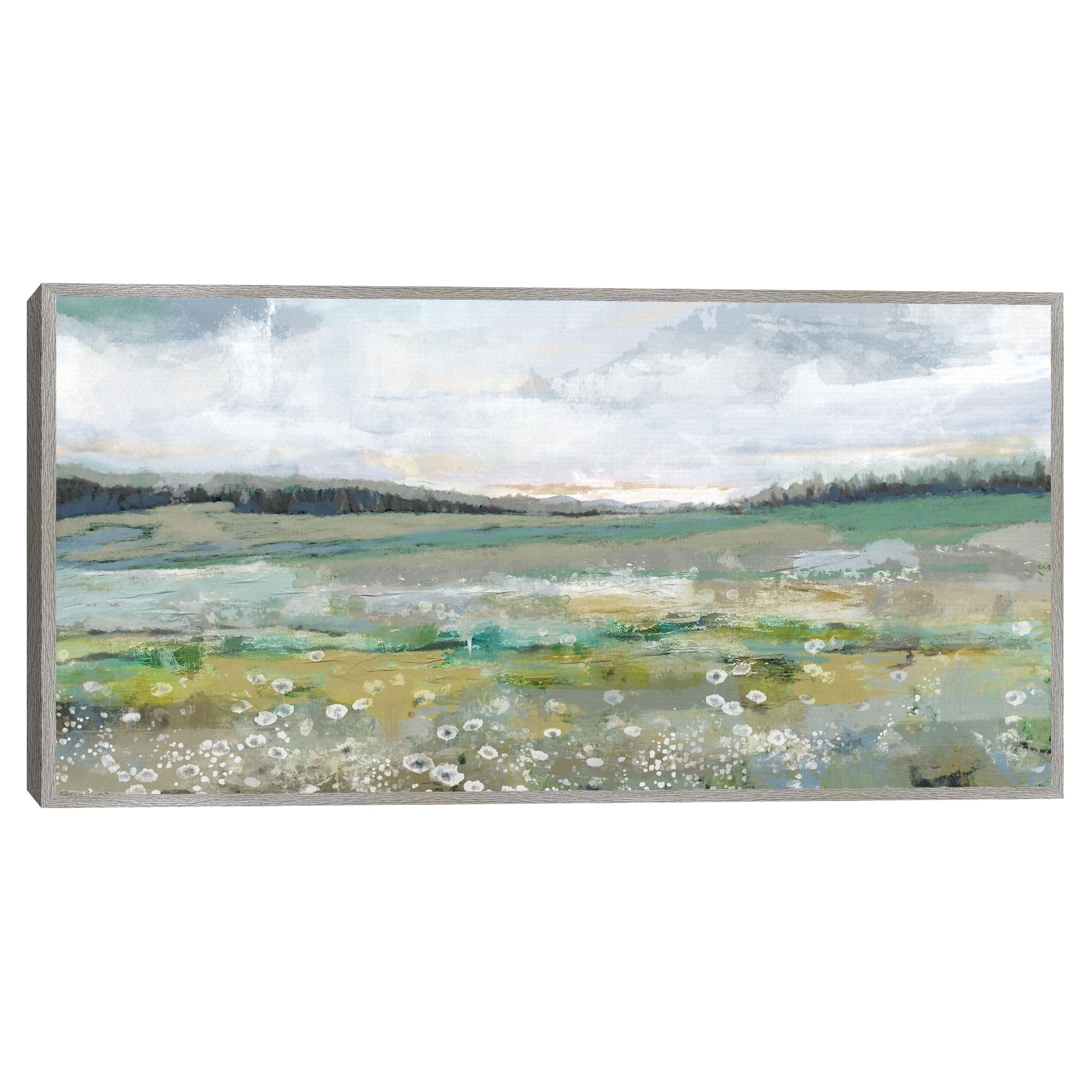 Masterpiece Art Gallery Kirklands Meadow Horizon By Studio Arts By Studio Arts Color New Gray Frame Wall Art Size 24X48