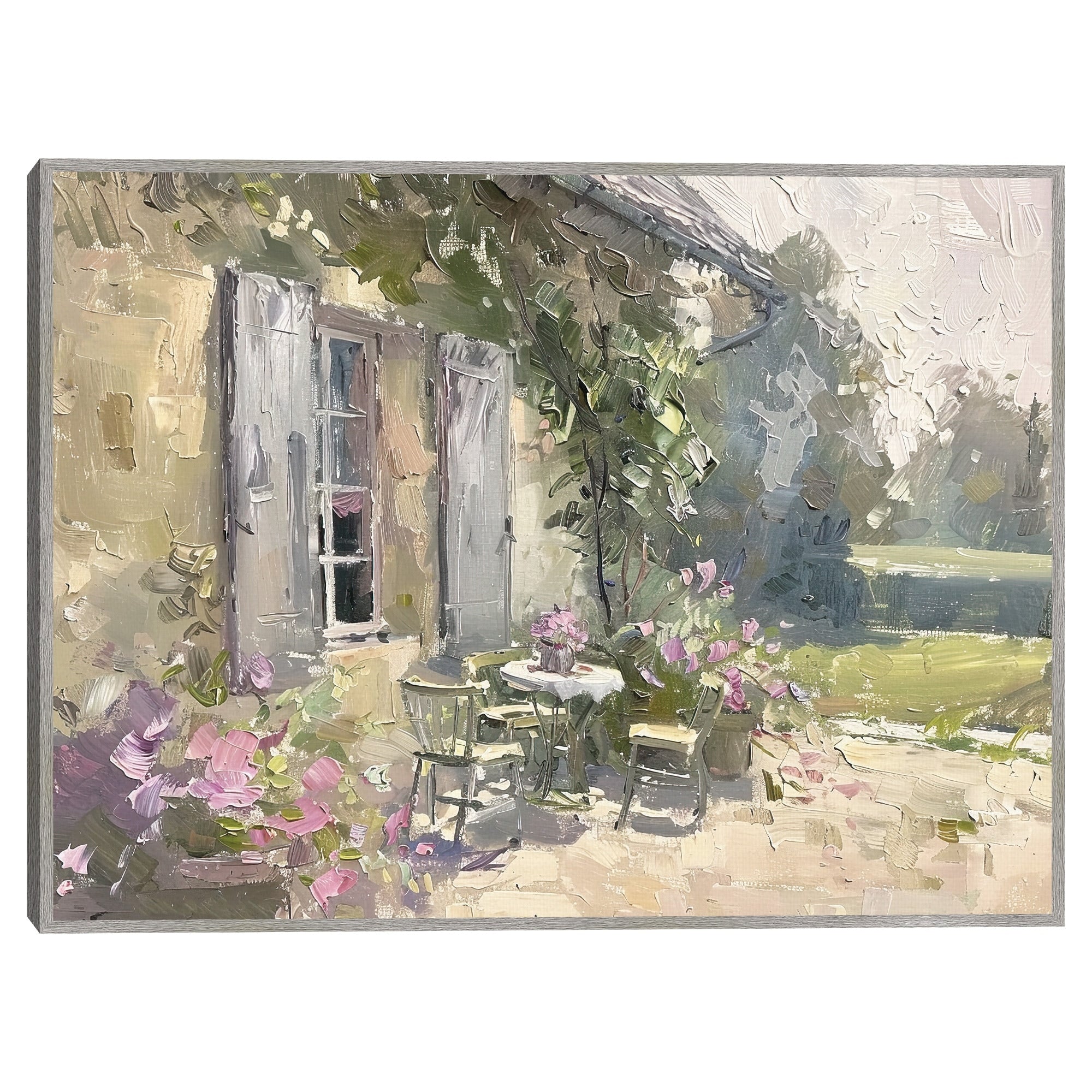 Masterpiece Art Gallery Kirklands Patio By Riley B Color New Gray Frame Wall Art Size 30X40