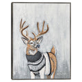 Masterpiece Art Gallery Kirklands Stag In Sweater By Sara Baker Color Steel Frame Wall Art Size 18X24