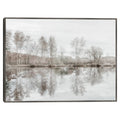 Masterpiece Art Gallery Kirklands Taupe Water Mirror By Irene Weisz Color Steel Frame Wall Art Size 30X40