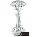 Matashi 24K Gold Plated Flowers Bouquet And Vase W Pink Clear Matashi Crystals 5 X 1.5 X 1.5