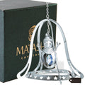 Matashi Chrome Plated Silver Snowman In Bell Holiday Ornament